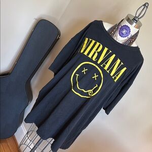 Nirvana Black Graphic T-Shirt Dress